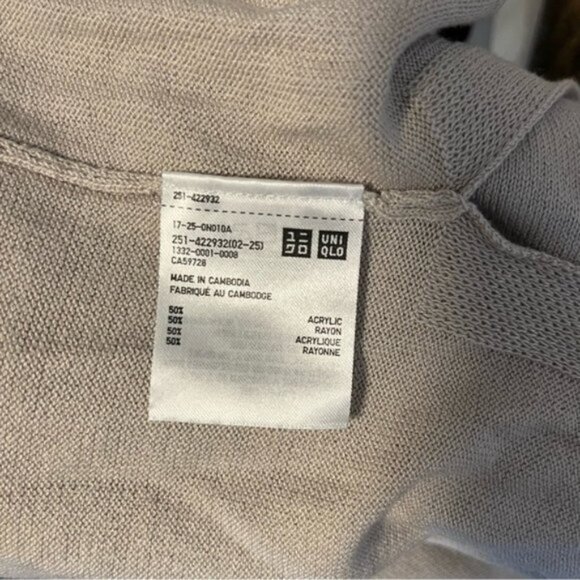UNIQLO Lightweight Solid Tan Long Shrug Cardigan With Pockets Size Small - Picture 5 of 9